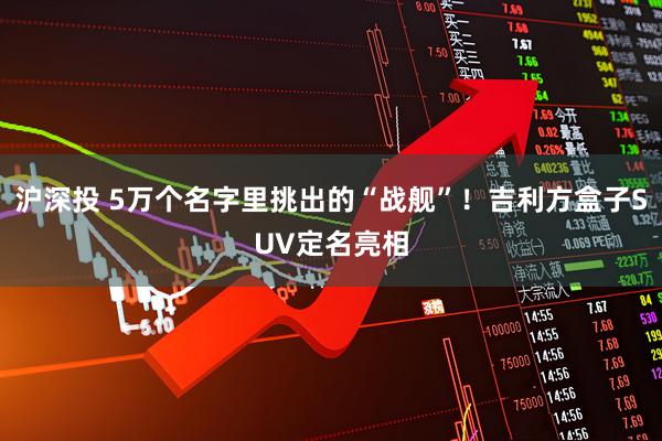 沪深投 5万个名字里挑出的“战舰”！吉利方盒子SUV定名亮相